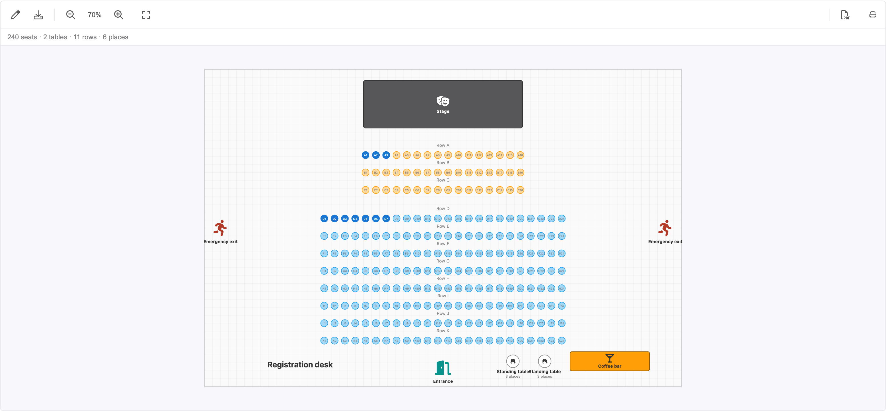 Qui s'assoit où, une fois les billets en vente
